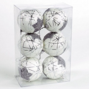 S/6 Bolas Gris De Hilo