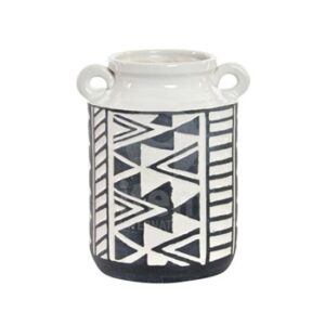 Jarron Gres 155X135X195 Ikat Relieve Blanco