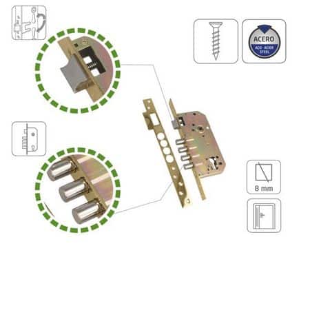 CERRADURA 338-50/85 LATONADO - Imagen 5
