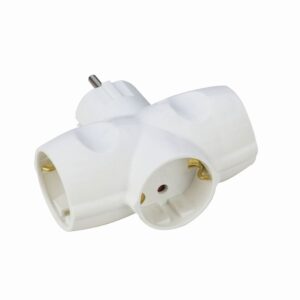 ADAPTADOR TRIPLE SCHUKO BLANCO 16A 250V