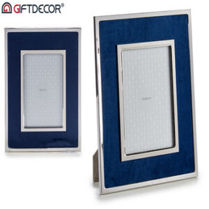 Portafotos terciopelo azul 13x18