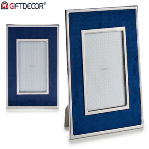 Portafotos terciopelo azul 15x20cm