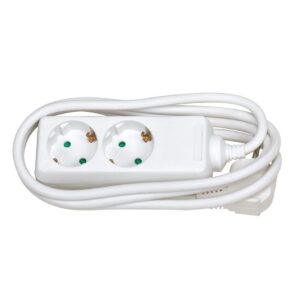 BASE 2 TOMAS CON TT CABLE 2M BLANCO