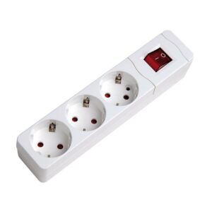 BASE 3 TOMAS CON TT INTERRUPTOR BLANCO