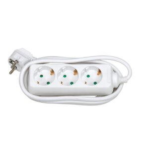 BASE 3 TOMAS TT CABLE 2M BLANCO BLISTER