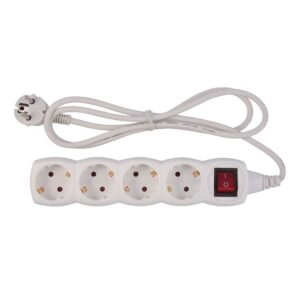 BASE 4 TOMAS TT INTERRUPTOR CABLE 15M 3G1 BLANCO