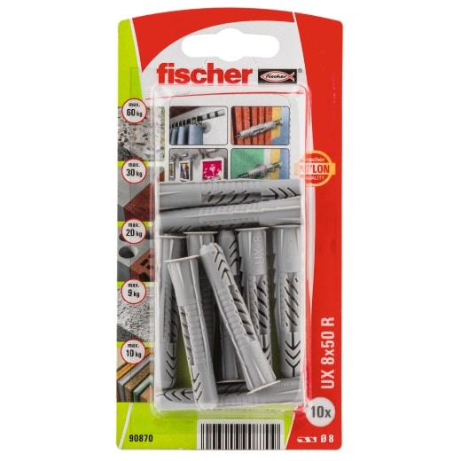 Taco universal Fischer UX 8 x 50 R K con reborde