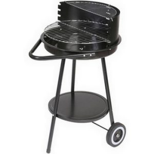 Barbacoa Carbón Redonda Acero Negro 47X70X78Cm