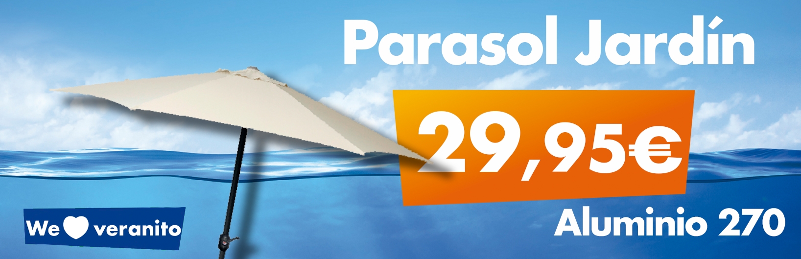 parasol jardín aluminio veranito